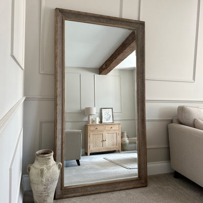 Antoine - Miroir Rectangulaire en Bois Lavé Extra Large Pleine Longueur 185cm x 100cm