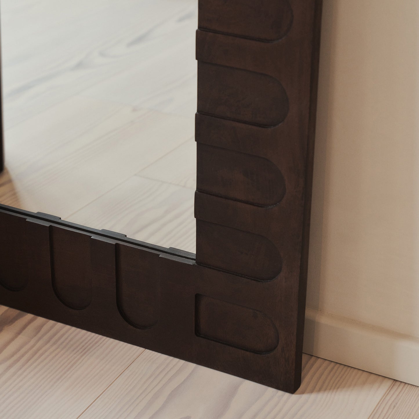Valor - Miroir Arqué Premium Extra Large en Bois Foncé 190cm x 110cm