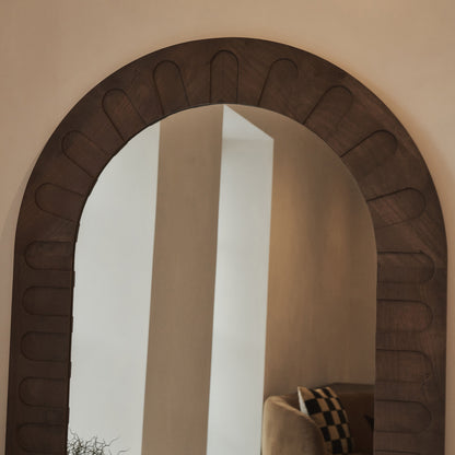 Valor - Miroir Arqué Premium Extra Large Bois Chaud 190cm x 110cm
