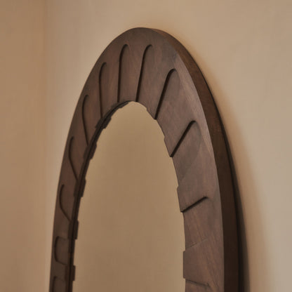 Valor - Miroir Arqué Premium Extra Large Bois Chaud 190cm x 110cm