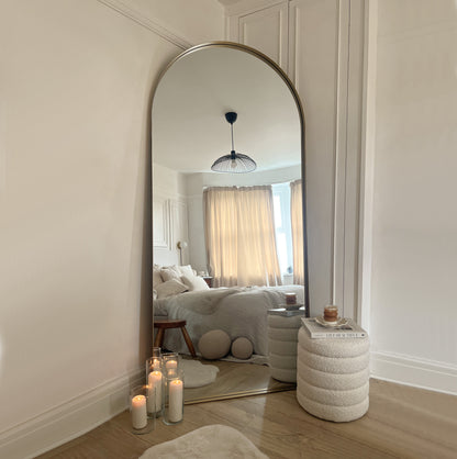 Arcus - Miroir Métallique Extra Large Arqué Pleine Longueur Or 200cm x 90cm
