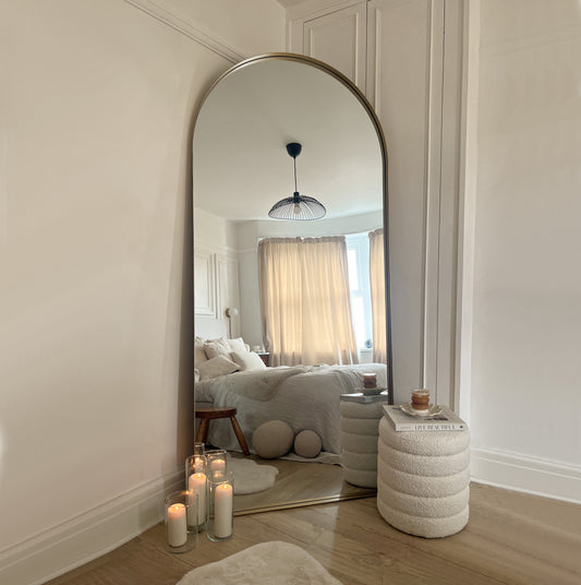 Arcus - Miroir Métallique Extra Large Arqué Pleine Longueur Or 200cm x 90cm