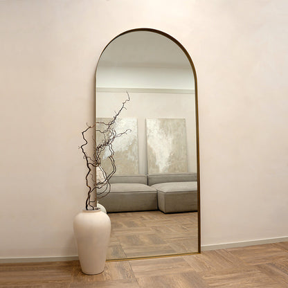 Arcus - Miroir Métallique Extra Large Arqué Pleine Longueur Or 200cm x 90cm