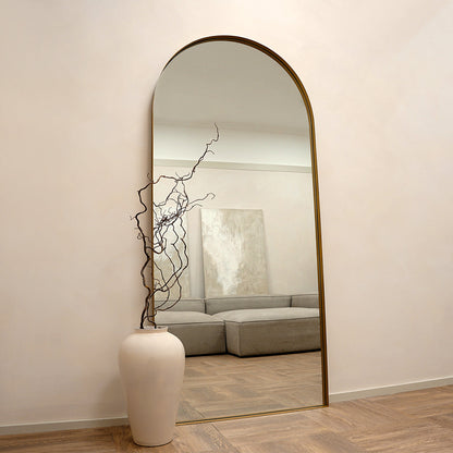 Arcus - Miroir Métallique Extra Large Arqué Pleine Longueur Or 200cm x 90cm