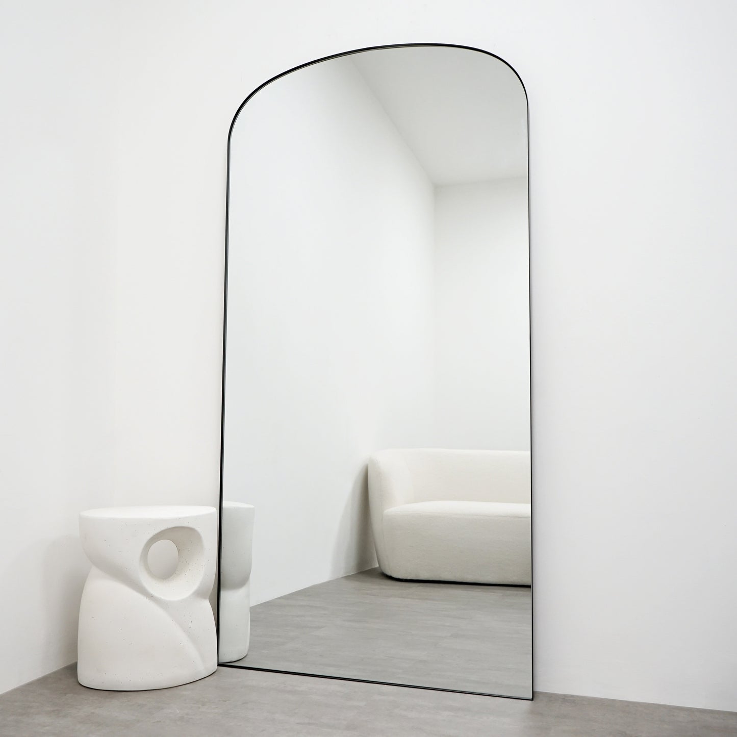 Aria - Miroir Métallique Noir Grand Format 180cm x 90cm Pleine Longueur