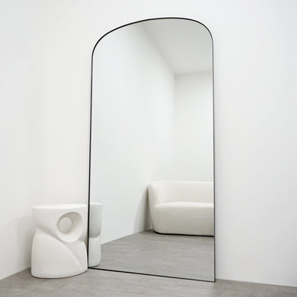 Aria - Miroir Métallique Noir Grand Format 180cm x 90cm Pleine Longueur