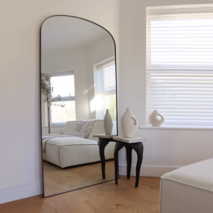Aria - Miroir Métallique Noir Grand Format 180cm x 90cm Pleine Longueur
