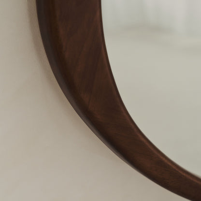 Arcurva - Grand Miroir Irrégulier à Cheminée en Bois Foncé 130cm x 80cm