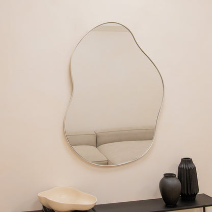 Ava - Miroir irrégulier en forme d'étang écru 100 cm x 70 cm
