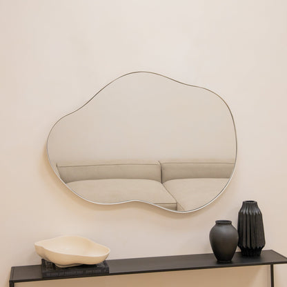Ava - Miroir irrégulier en forme d'étang écru 100 cm x 70 cm
