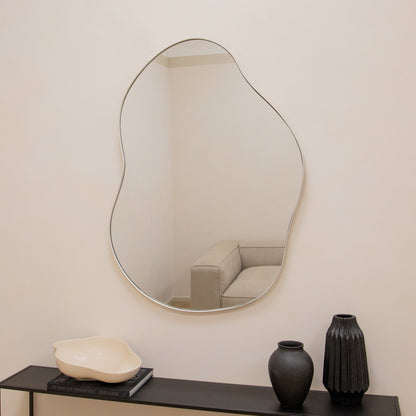 Ava - Miroir irrégulier en forme d'étang écru 100 cm x 70 cm