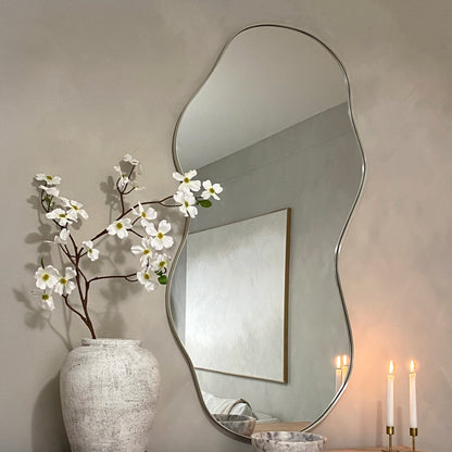 Ava - Miroir irrégulier en forme d'étang écru 125cm x 65cm