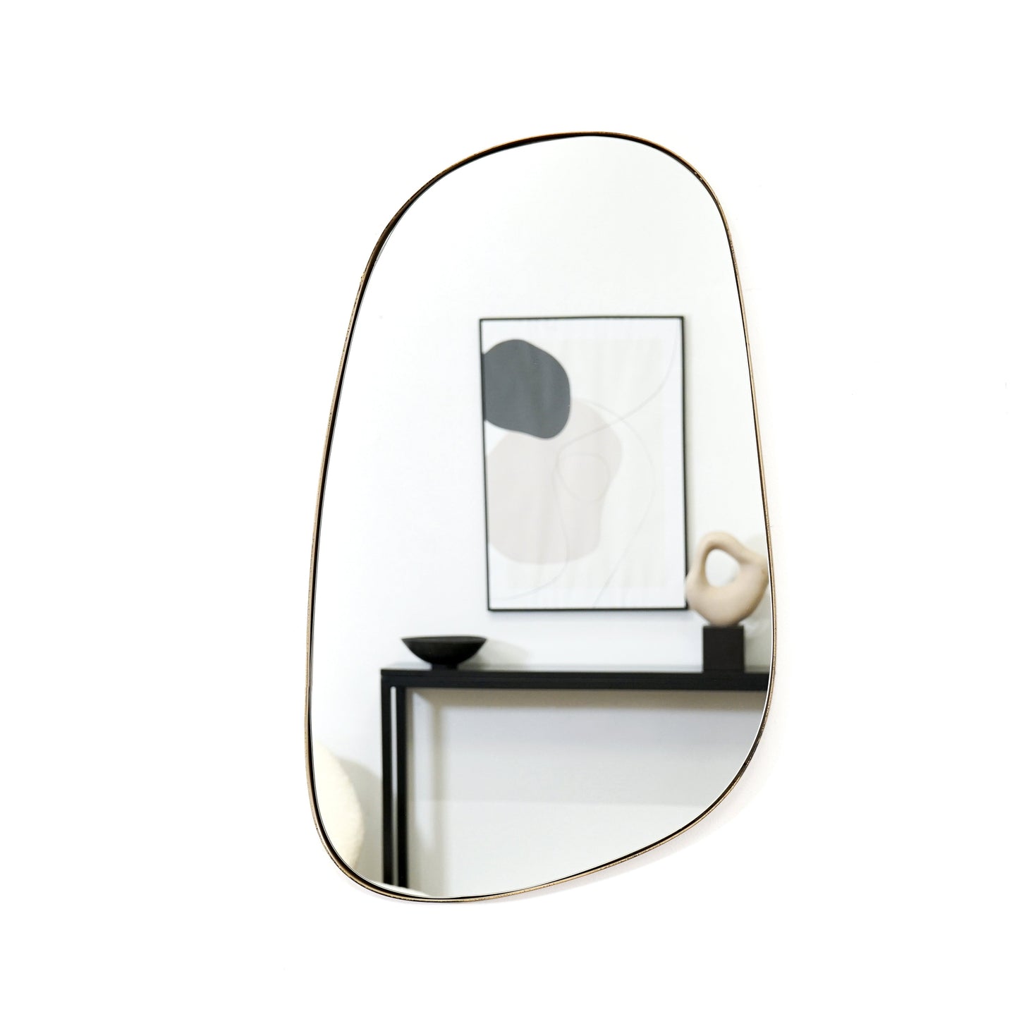 Ava - Miroir irrégulier en forme de pierre dorée 75 cm x 45 cm