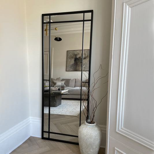 Bexley - Miroir Métallique Noir Pleine Longueur 180cm x 70cm