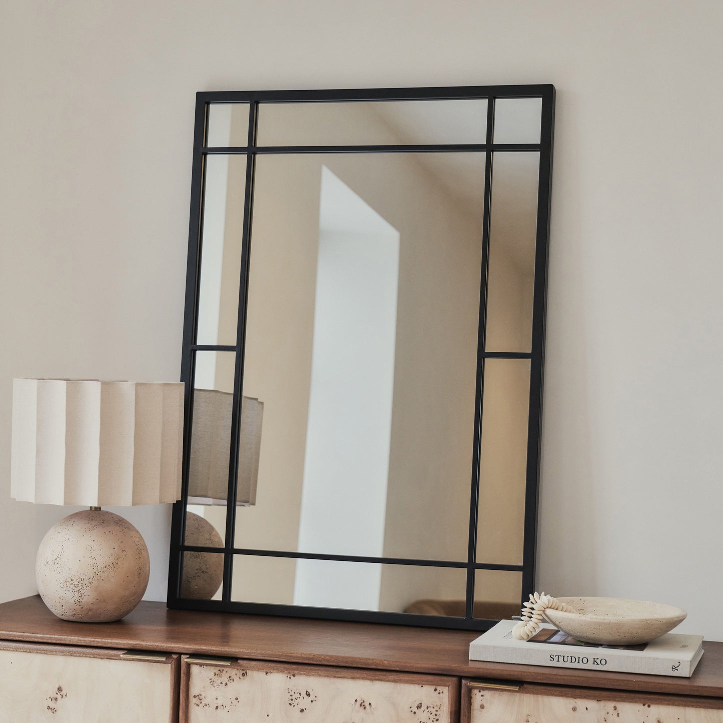 Bexley - Miroir Mural Rectangulaire Métallique Noir 100 cm x 70 cm