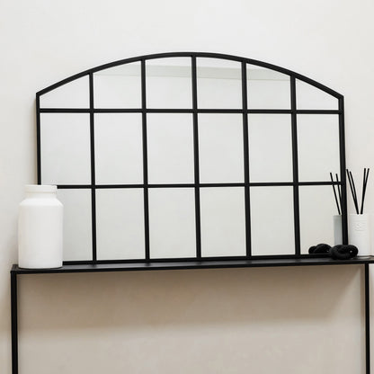 Bridgewater - Miroir industriel en métal noir arche 120cm x 80cm