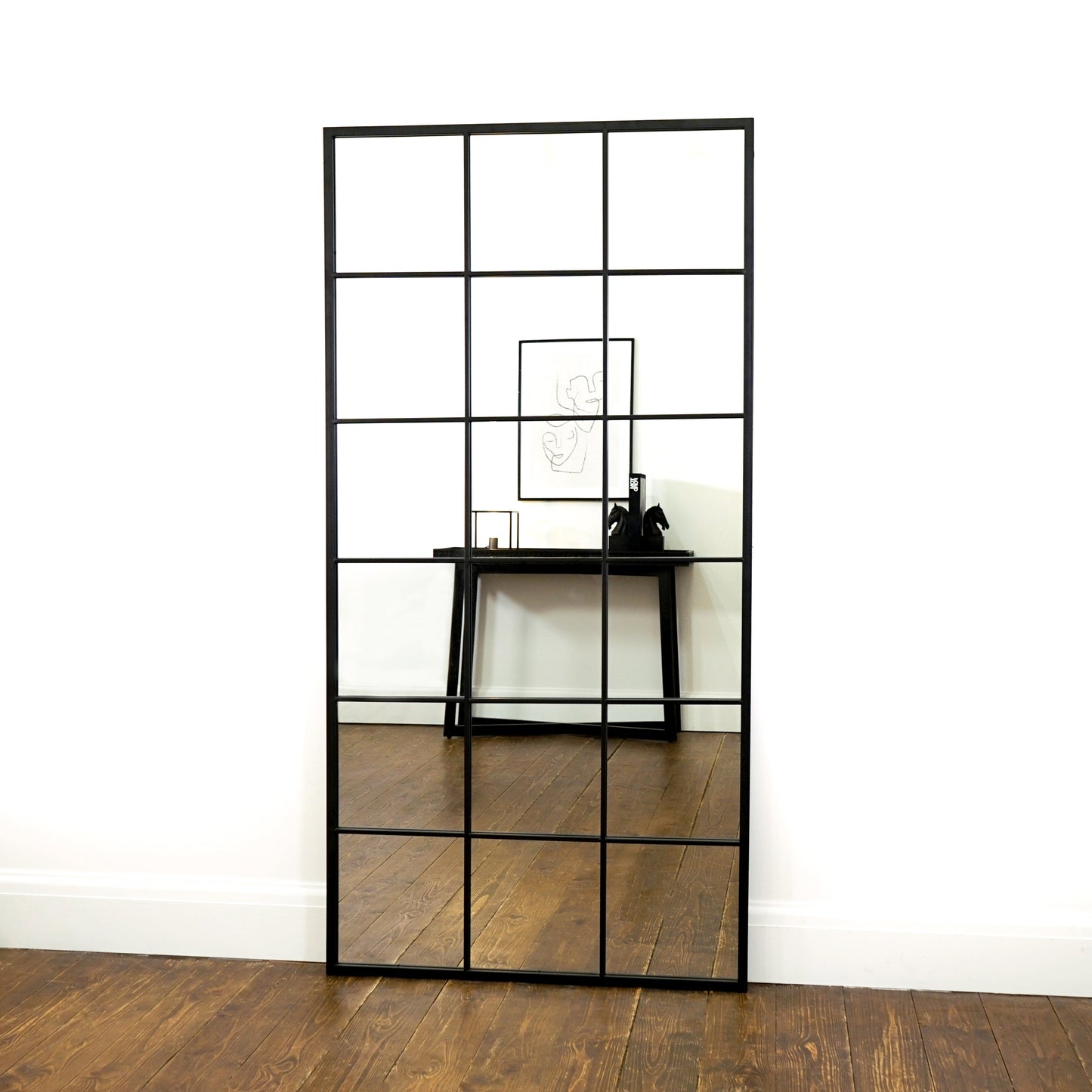Brooklyn - Miroir Métallique Noir Grand Format Pleine Longueur 180cm x 90cm
