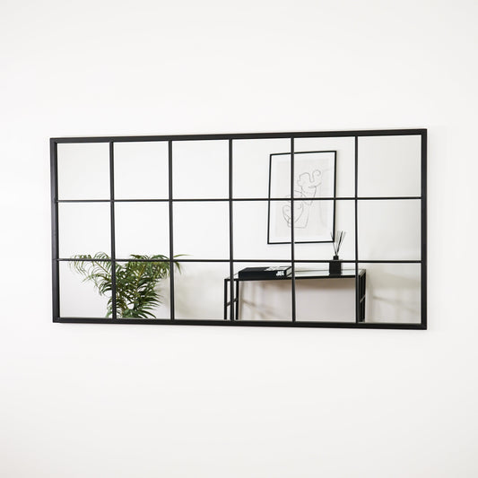 Brooklyn - Grand miroir métallique noir 140 cm x 70 cm
