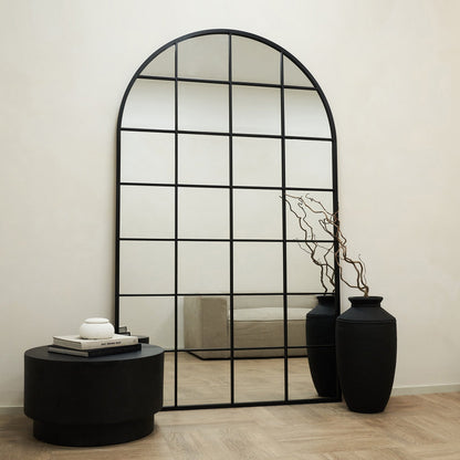 Brooklyn - Miroir Métallique Arqué Noir Extra Large Pleine Longueur 200cm x 120cm