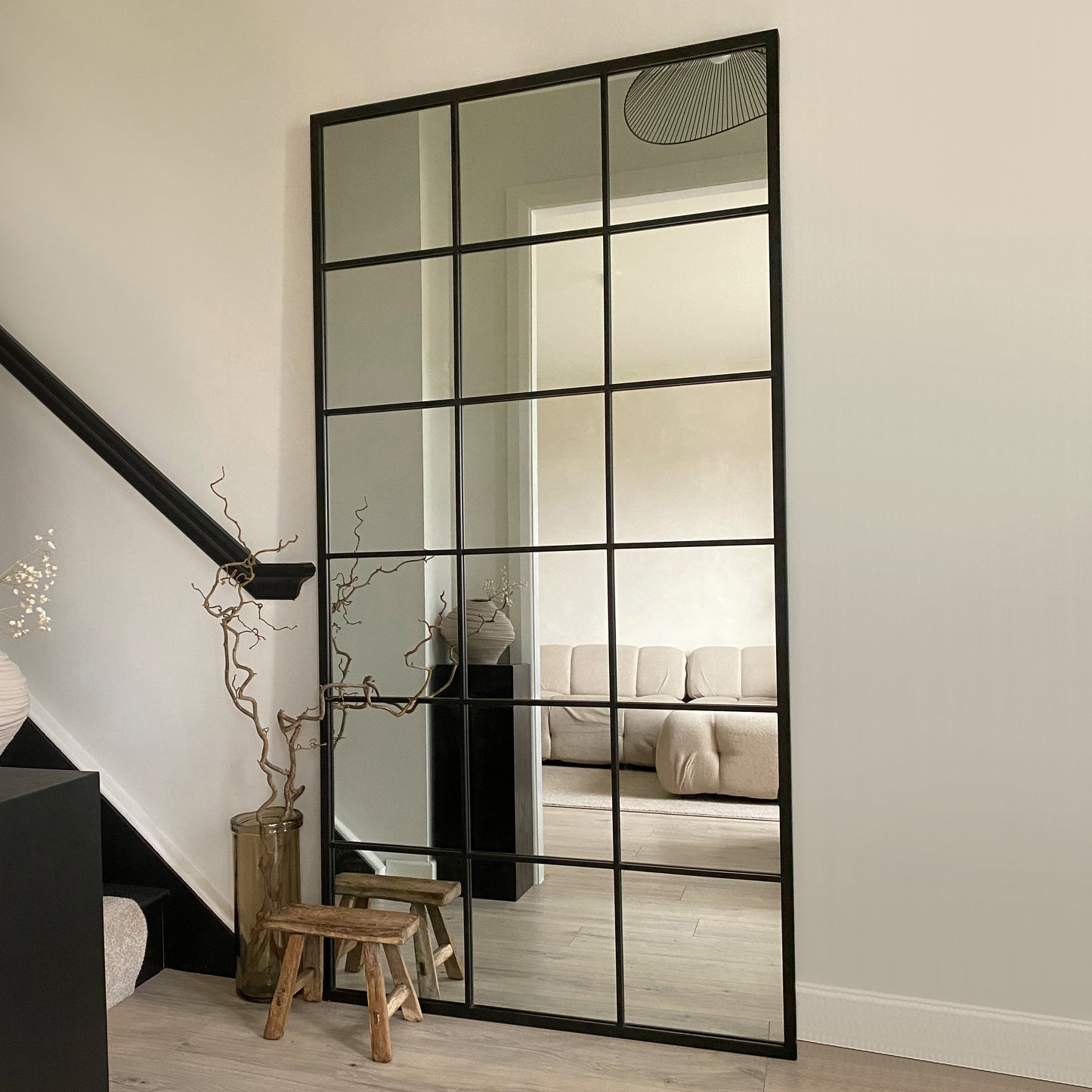 Brooklyn - Miroir Métallique Noir Grand Format Pleine Longueur 180cm x 90cm
