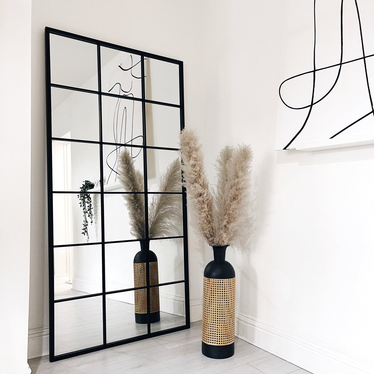 Brooklyn - Miroir Métallique Noir Grand Format Pleine Longueur 180cm x 90cm