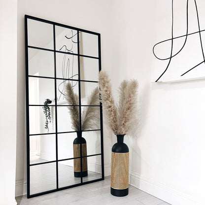 Brooklyn - Miroir Métallique Noir Grand Format Pleine Longueur 180cm x 90cm