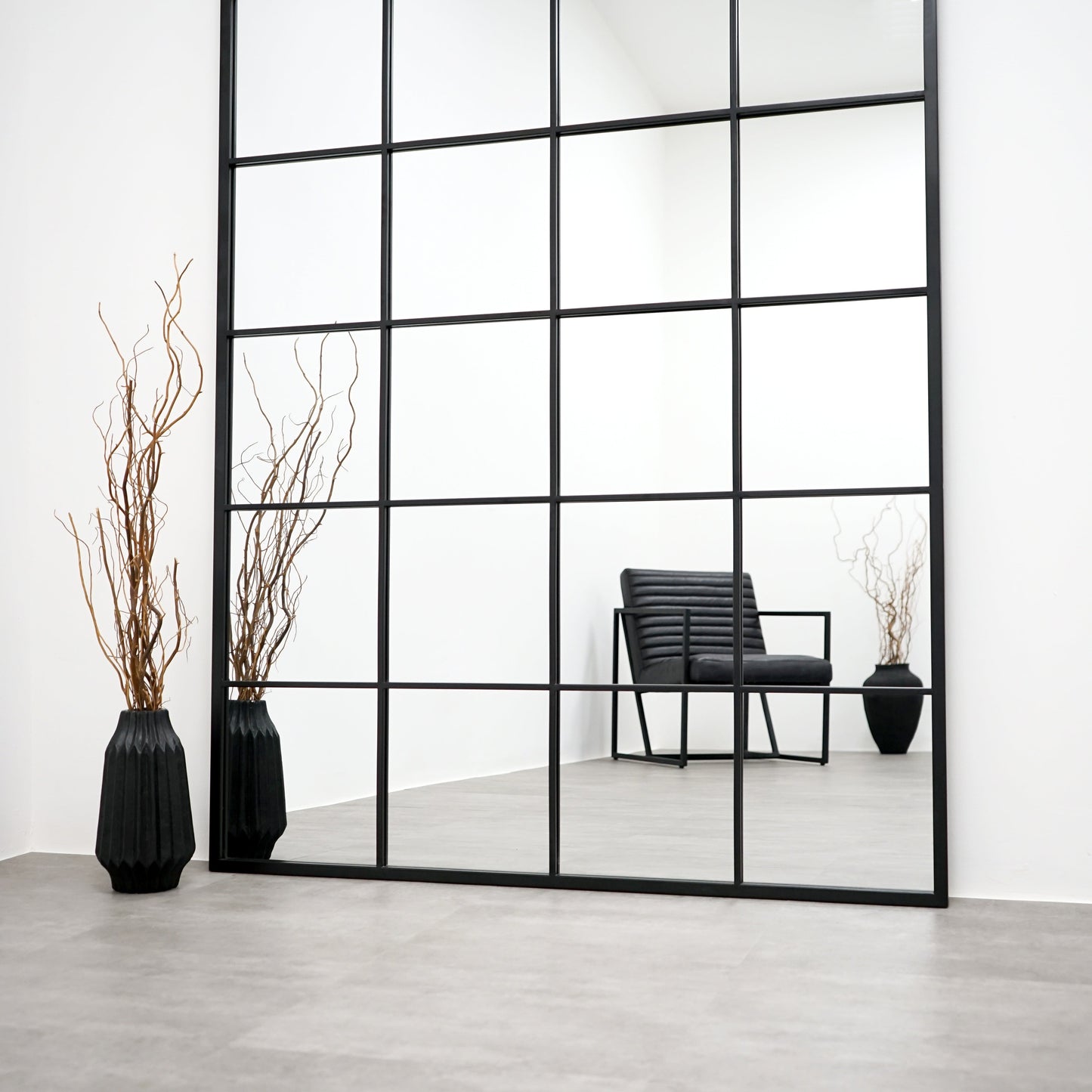 Brooklyn - Miroir Métallique Noir Extra Large Pleine Longueur 210cm x 120cm