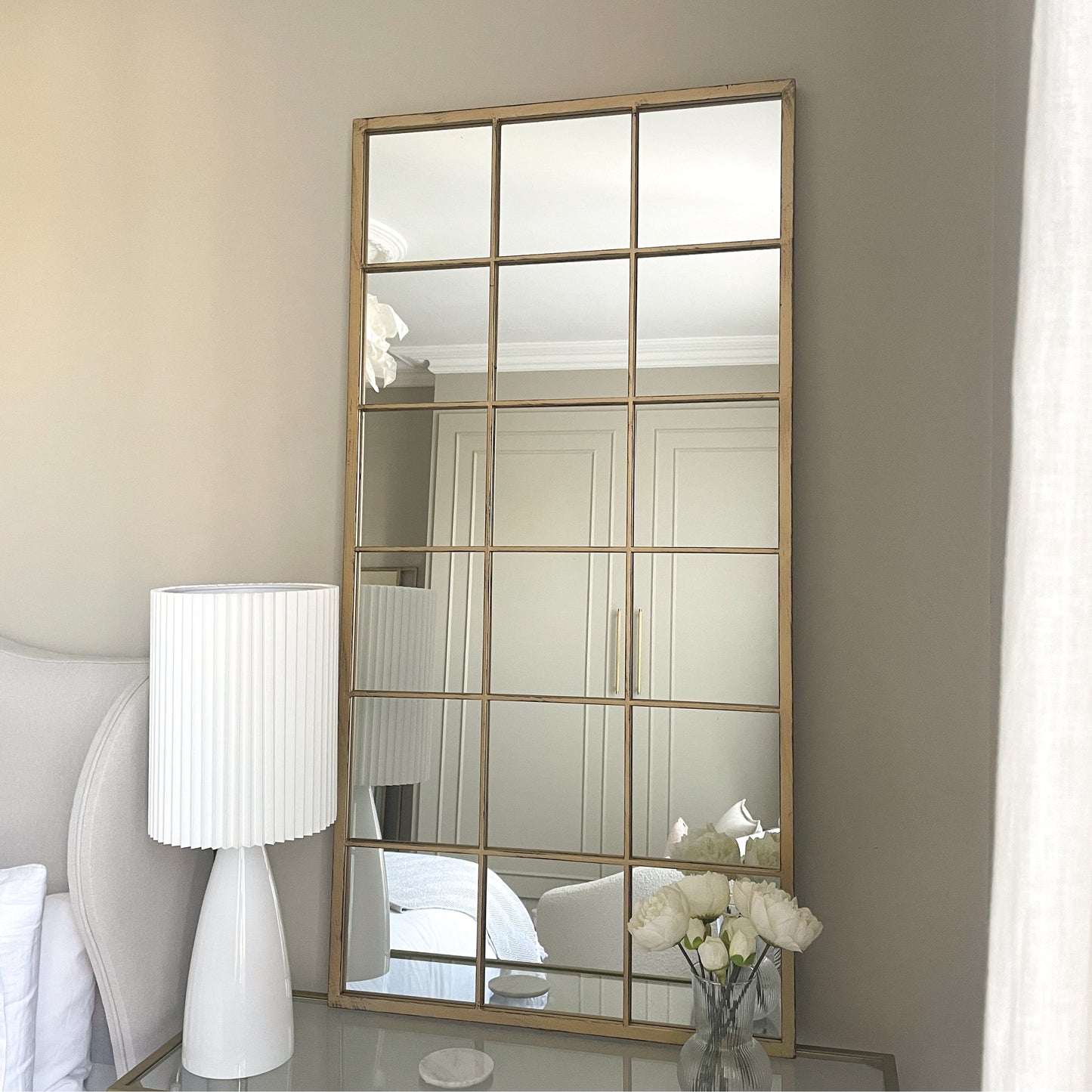 Brooklyn - Grand miroir métal doré 140 cm x 70 cm