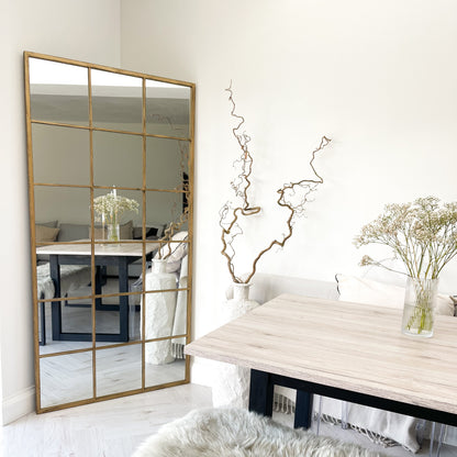 Brooklyn - Miroir Métallique Doré Grand Format Pleine Longueur 180cm x 90cm