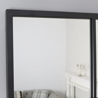 Brooklyn - Grand miroir mural en métal noir 120cm x 80cm