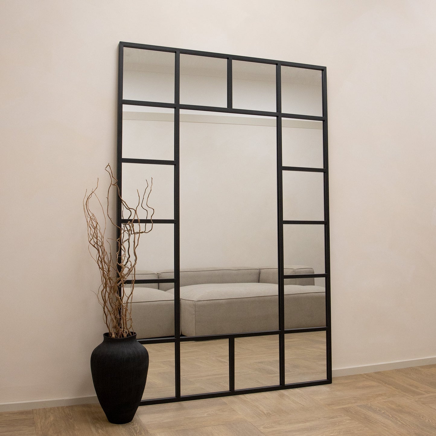 Camden - Miroir industriel noir pleine longueur 179 cm x 119 cm
