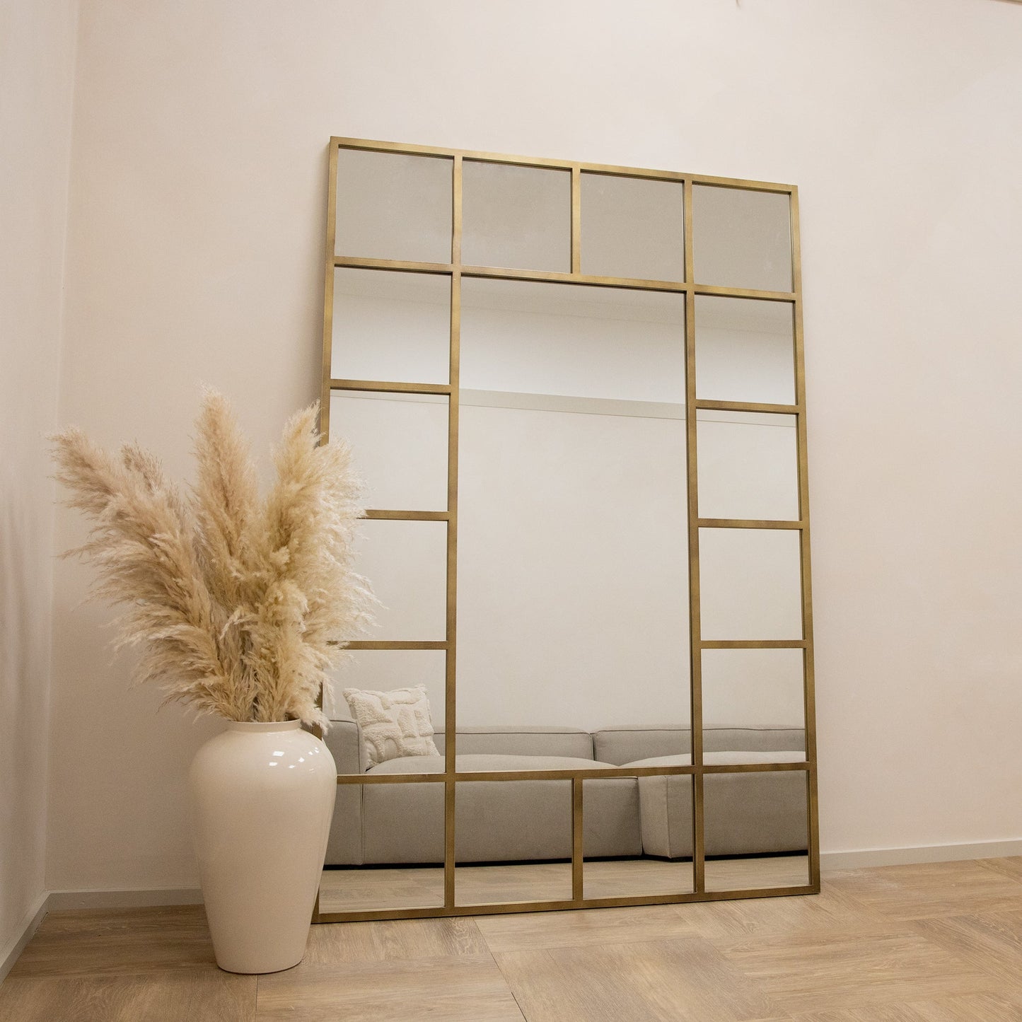 Camden - Miroir industriel métallique doré pleine longueur 179 cm x 119 cm