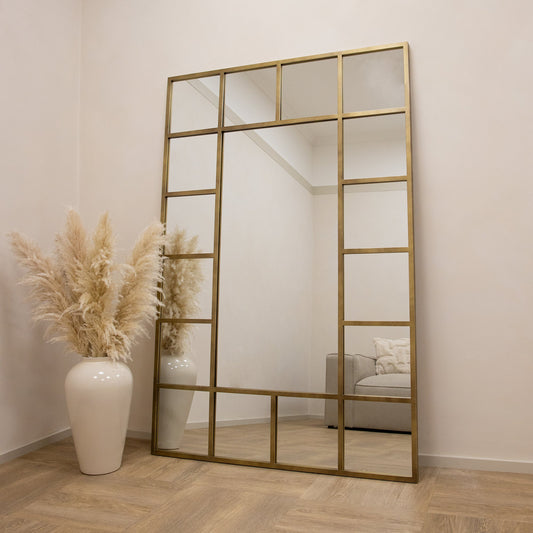 Camden - Miroir industriel métallique doré pleine longueur 179 cm x 119 cm