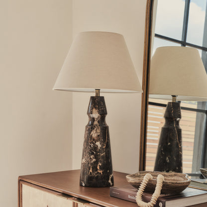 Sienna - Lampe de table avec abat-jour conique Dark Emperador