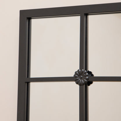 Citadella - Miroir Métallique Industriel Noir Pleine Longueur 170cm x 80cm