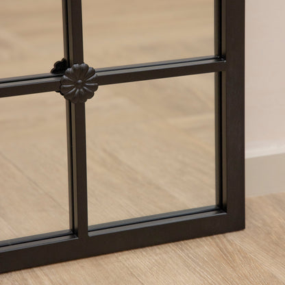 Citadella - Miroir Métallique Industriel Noir Pleine Longueur 170cm x 80cm