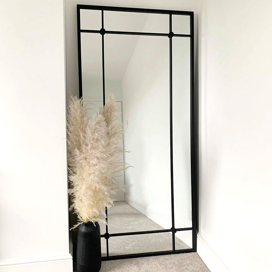 Citadella - Miroir Métallique Industriel Noir Pleine Longueur 170cm x 80cm