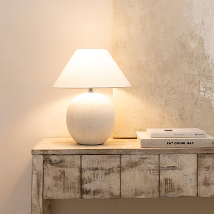 Corsica - Lampe de table avec abat-jour en céramique Stone Coolie