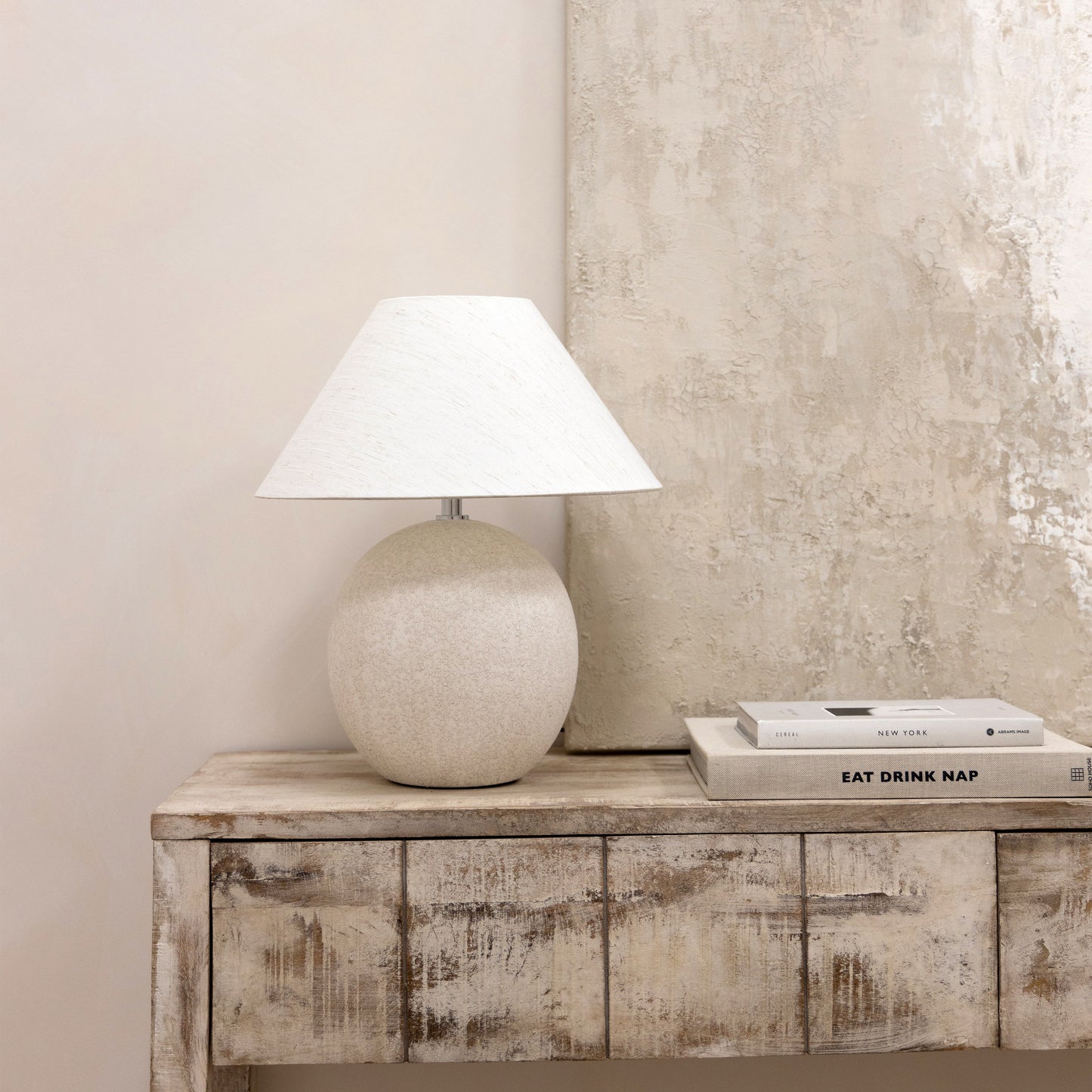 Corsica - Lampe de table avec abat-jour en céramique Stone Coolie