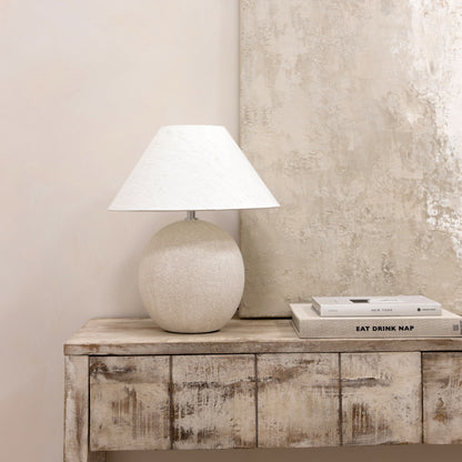 Corsica - Lampe de table avec abat-jour en céramique Stone Coolie