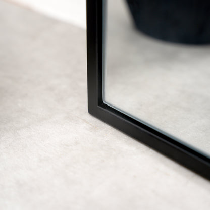 Liberty - Miroir Métallique Noir Arqué Grand Format 160cm x 60cm