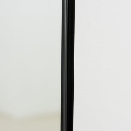 Theo - Miroir Métallique Noir Arqué Grand Pleine Longueur 160cm x 50cm