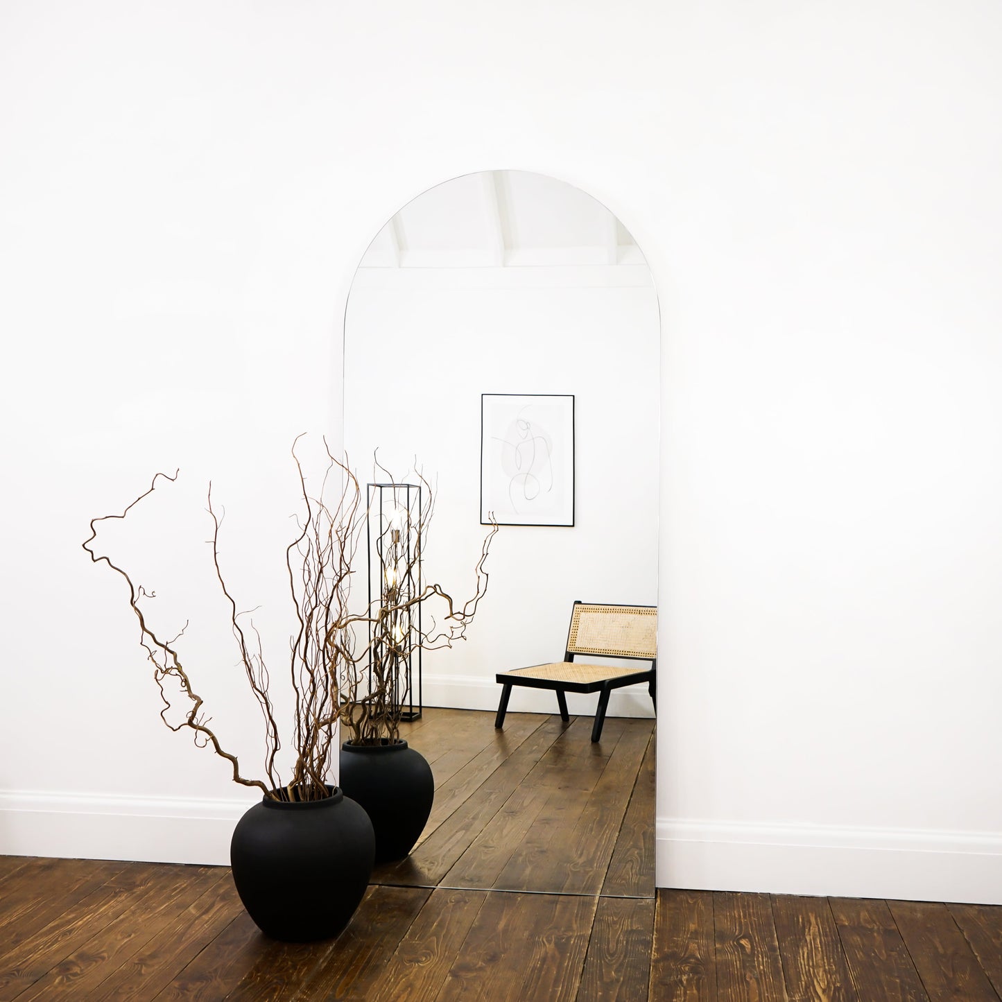 Edge - Grand miroir pleine longueur sans cadre arqué 179cm x 80cm