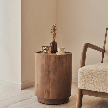Fairmont - Table d'Appoint Ronde Premium Bois Chaleureux
