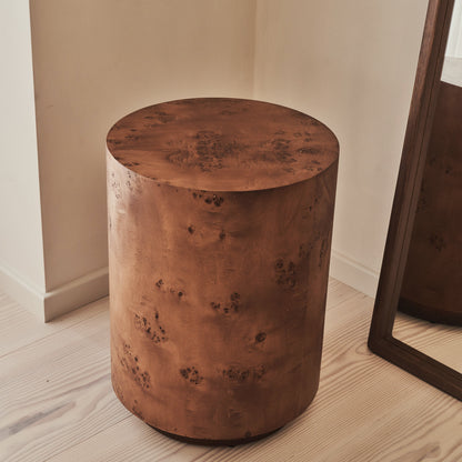 Arbour - Grande Table d'Appoint Ronde Premium en Bois de Noyer Foncé