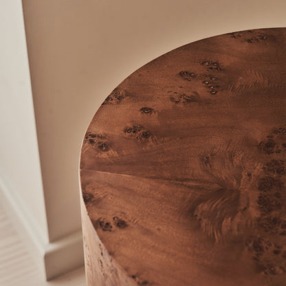 Arbour - Grande Table d'Appoint Ronde Premium en Bois de Noyer Foncé