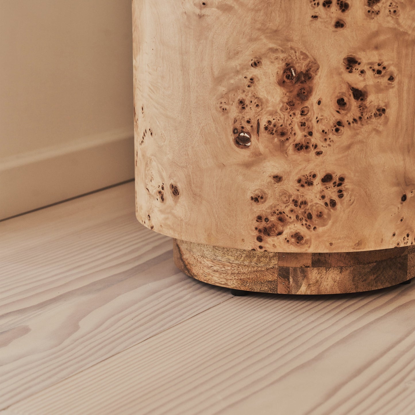 Arbour - Table d'Appoint Ronde Premium en Bois Naturel Burl