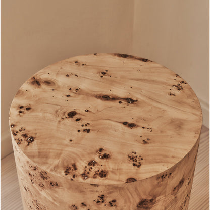 Arbour - Table d'Appoint Ronde Premium en Bois Naturel Burl