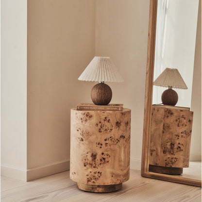 Arbour - Table d'Appoint Ronde Premium en Bois Naturel Burl