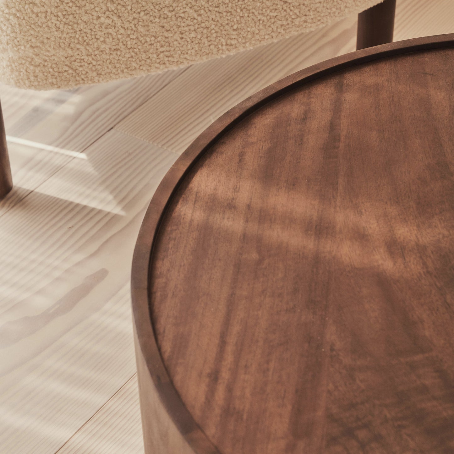 Fairmont - Table Basse Ronde Premium en Bois Foncé